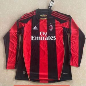 10-11 AC Milan Maillot Domicile Retro Manches Longues