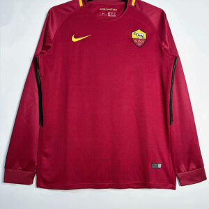 17-18 AS Roma Maillot Domicile Retro Manches Longues
