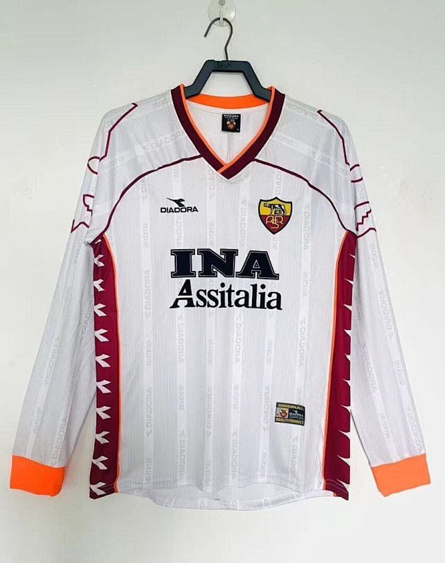 1999-00 AS Roma Maillot Exterieur Retro Manches Longues