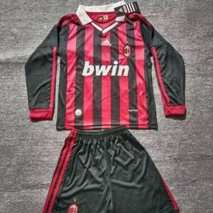 2009-10 AC Milan Maillot Domicile Retro Enfant Manches Longues