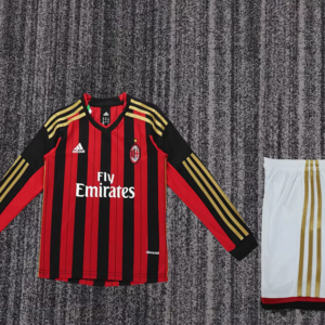 2013-14 AC Milan Maillot Domicile Retro Enfant Manches Longues