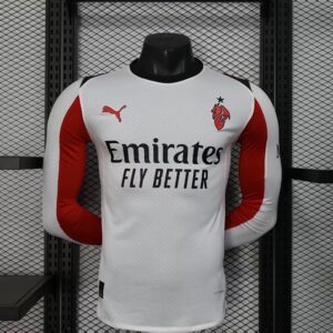 25-26 AC Milan Maillot Exterieur Version Joueur Manches Longues