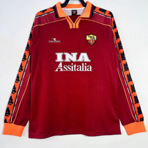 98-99 AS Roma Maillot Domicile Retro Manches Longues