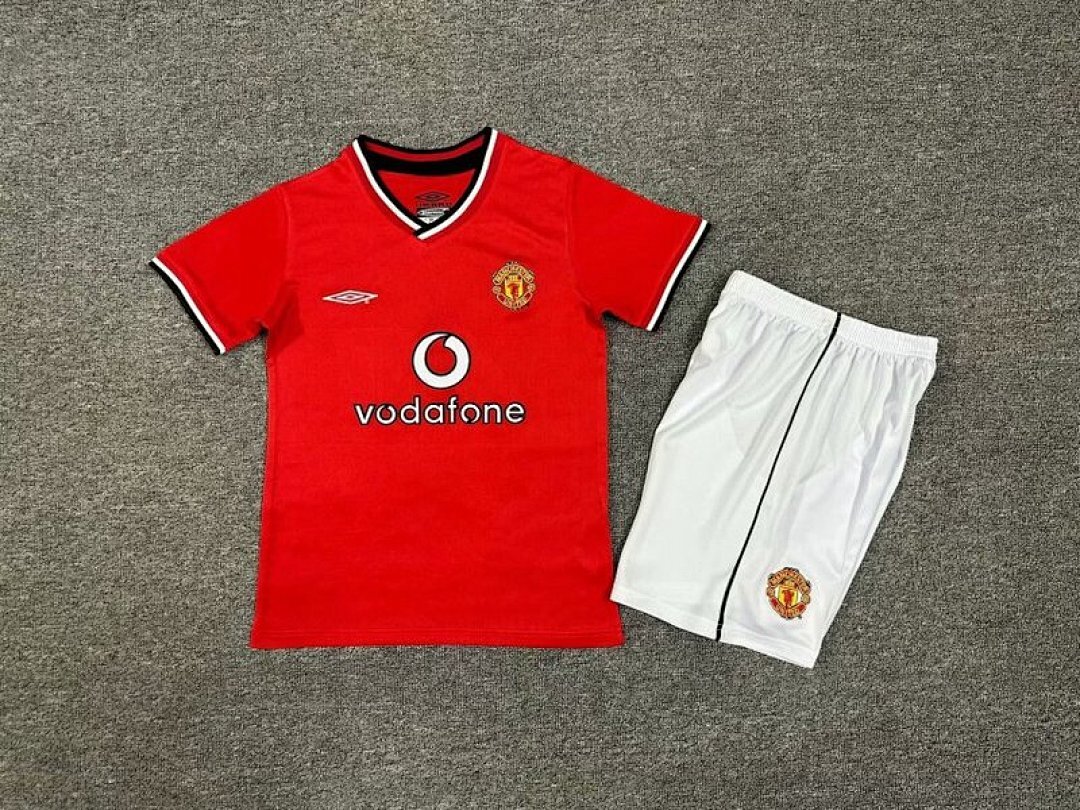 00-02 Manchester United Maillot Domicile Retro Enfant – Image 4