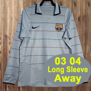 03-04 Barcelona Maillot Exterieur Retro Manches Longues