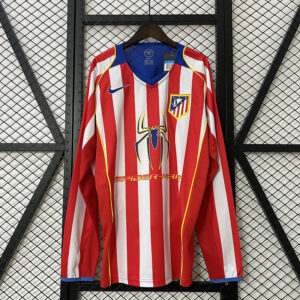 04-05 Atletico Madrid Maillot Domicile Retro Manches Longues