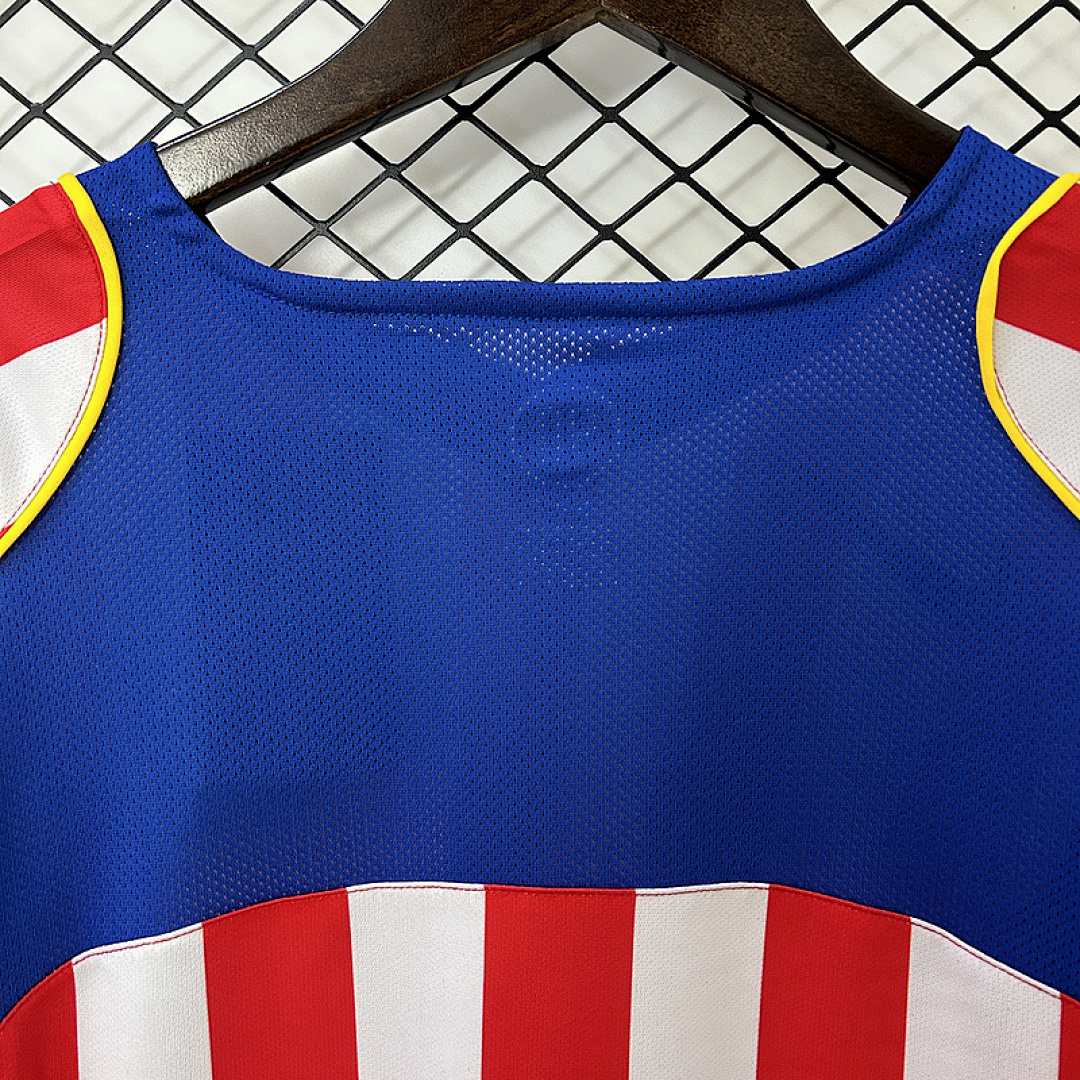 04-05 Atletico Madrid Maillot Domicile Retro Manches Longues – Image 2