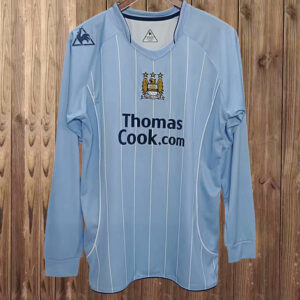 07-08 Manchester City Maillot Domicile Retro Manches Longues