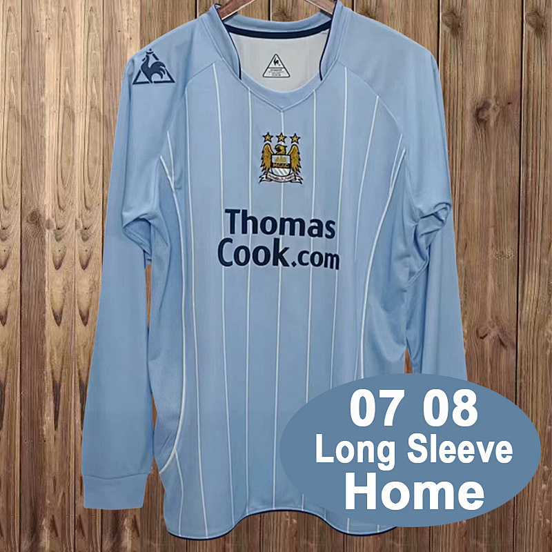 07-08 Manchester City Maillot Domicile Retro Manches Longues – Image 5