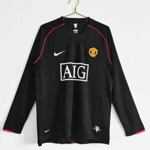 07-08 Manchester United Maillot Exterieur Manches Longues