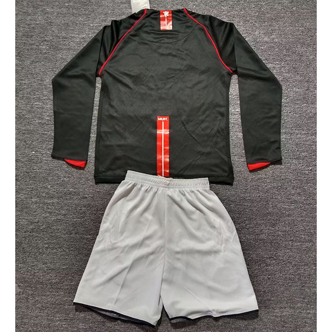 07-08 Manchester United Maillot Exterieur Retro Enfant Manches Longues – Image 2