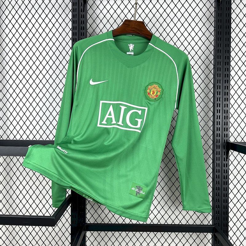 07-08 Manchester United Maillot Gardien Retro Manches Longues