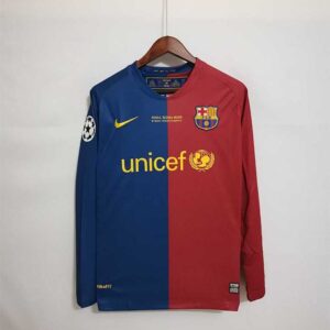 08-09 Barcelona Maillot Domicile Manches Longues