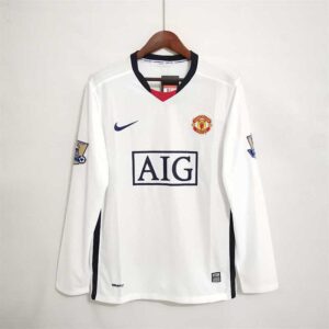 08-09 Manchester United Maillot Exterieur Manches Longues