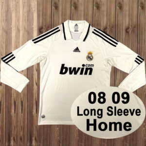 08-09 Real Madrid Maillot Domicile Retro Manches Longues