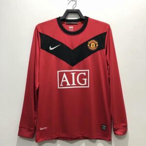 09-10 Manchester United Maillot Domicile Manches Longues