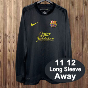 11-12 Barcelona Maillot Exterieur Retro Manches Longues