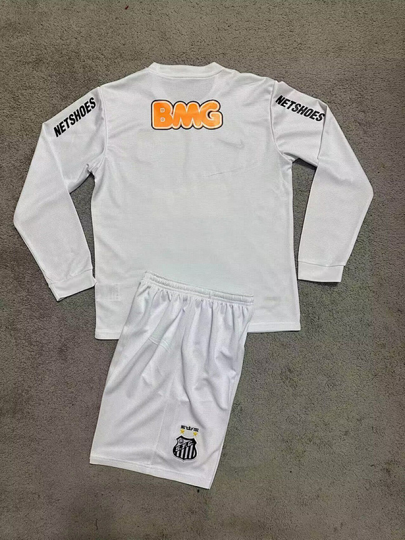 11-12 Santos Maillot Domicile Retro Enfant Manches Longues – Image 3