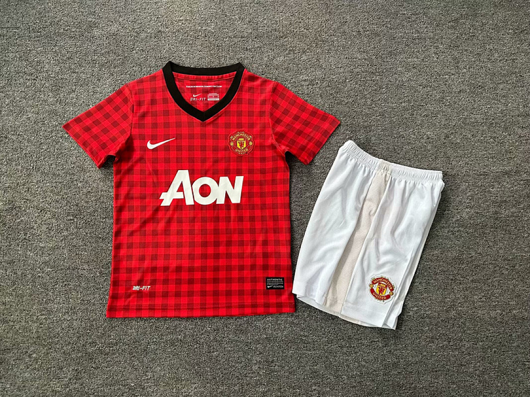 12-13 Manchester United Maillot Domicile Retro Enfant – Image 4