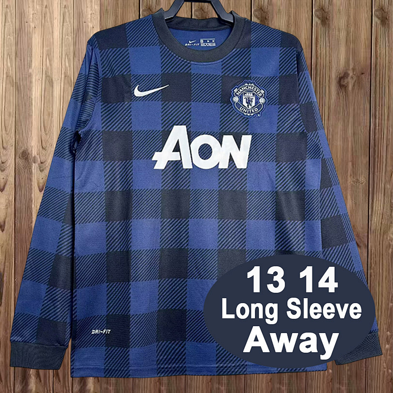 13-14 Manchester United Maillot Exterieur Retro Manches Longues – Image 5