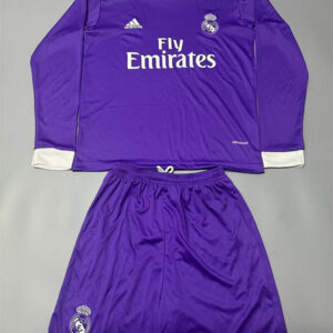 16-17 Real Madrid Maillot Exterieur Retro Enfant Manches Longues