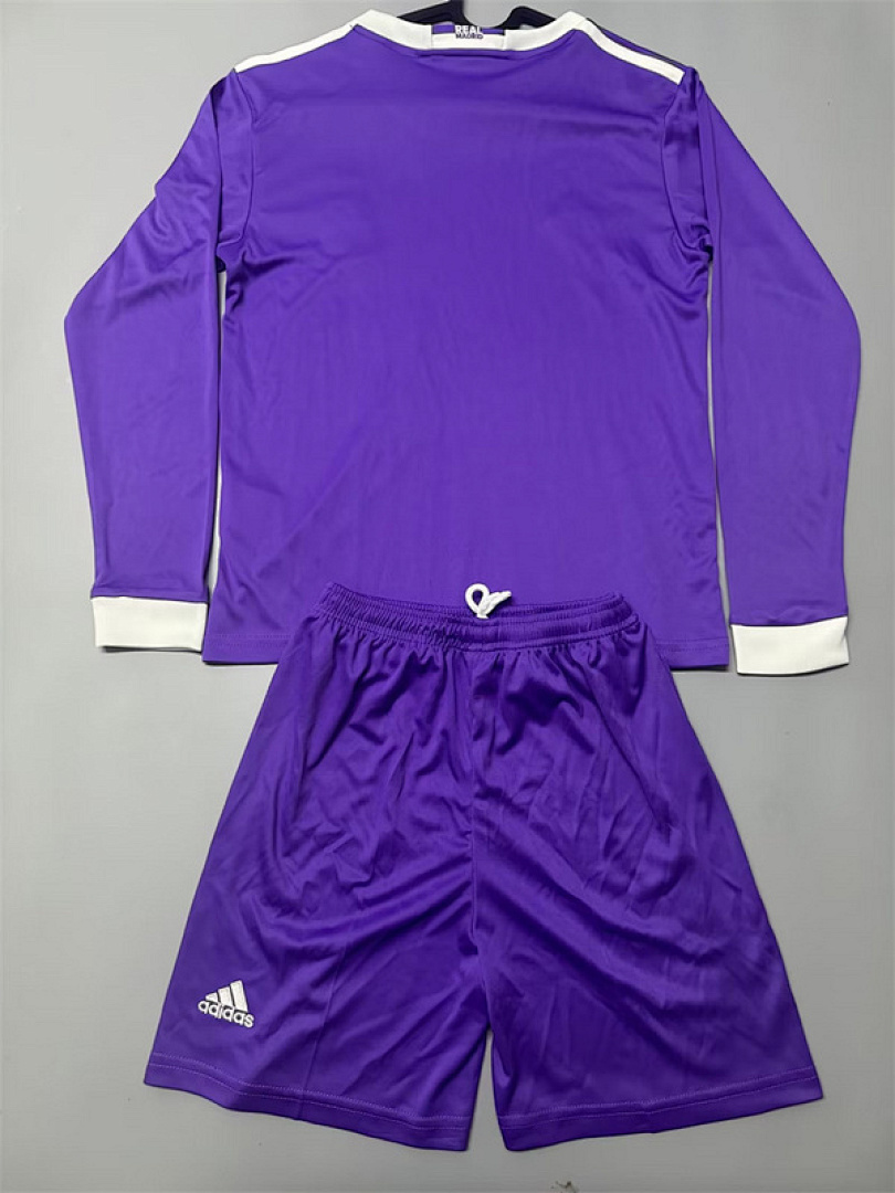 16-17 Real Madrid Maillot Exterieur Retro Enfant Manches Longues – Image 2