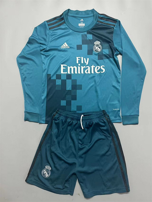 17-18 Real Madrid Maillot Third Retro Enfant Manches Longues