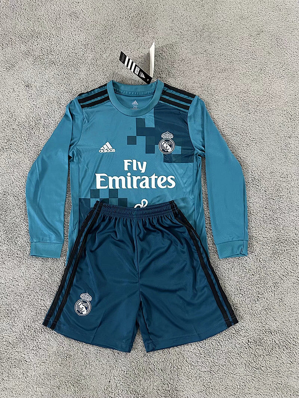 17-18 Real Madrid Maillot Third Retro Enfant Manches Longues