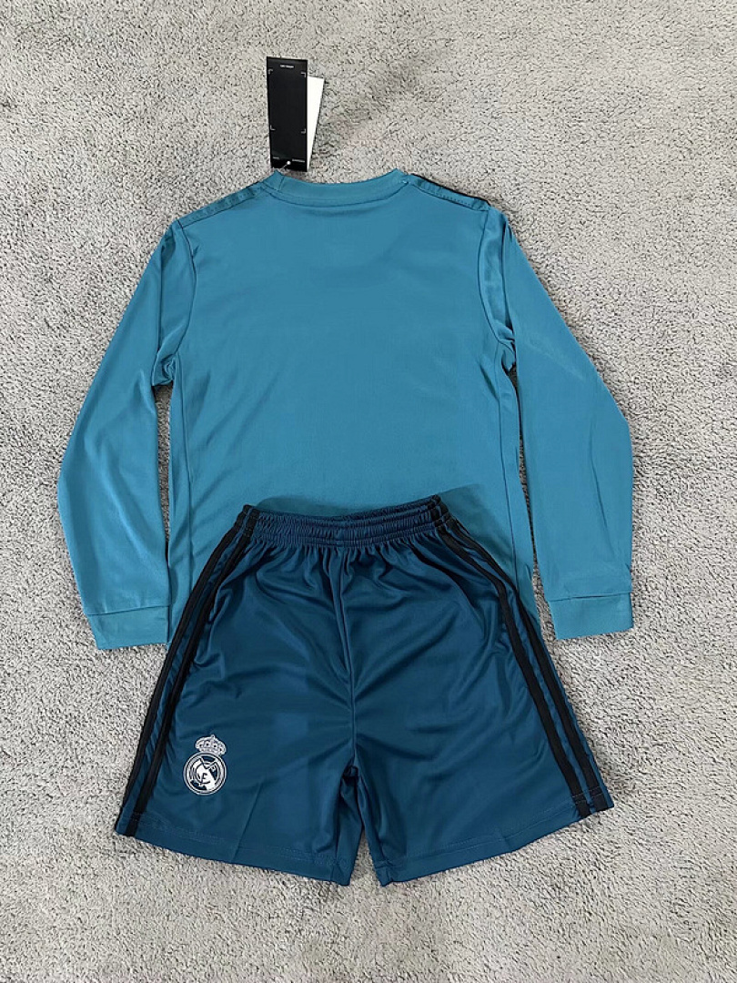 17-18 Real Madrid Maillot Third Retro Enfant Manches Longues – Image 2