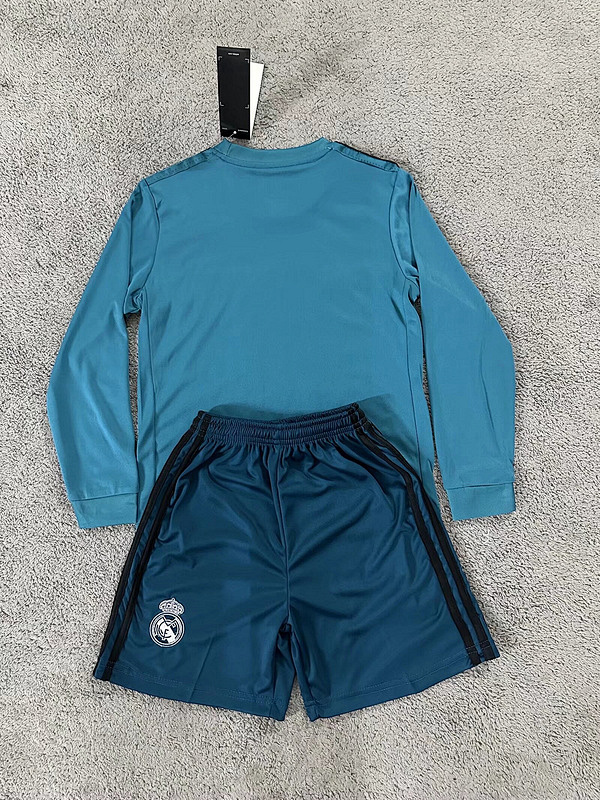 17-18 Real Madrid Maillot Third Retro Enfant Manches Longues – Image 3