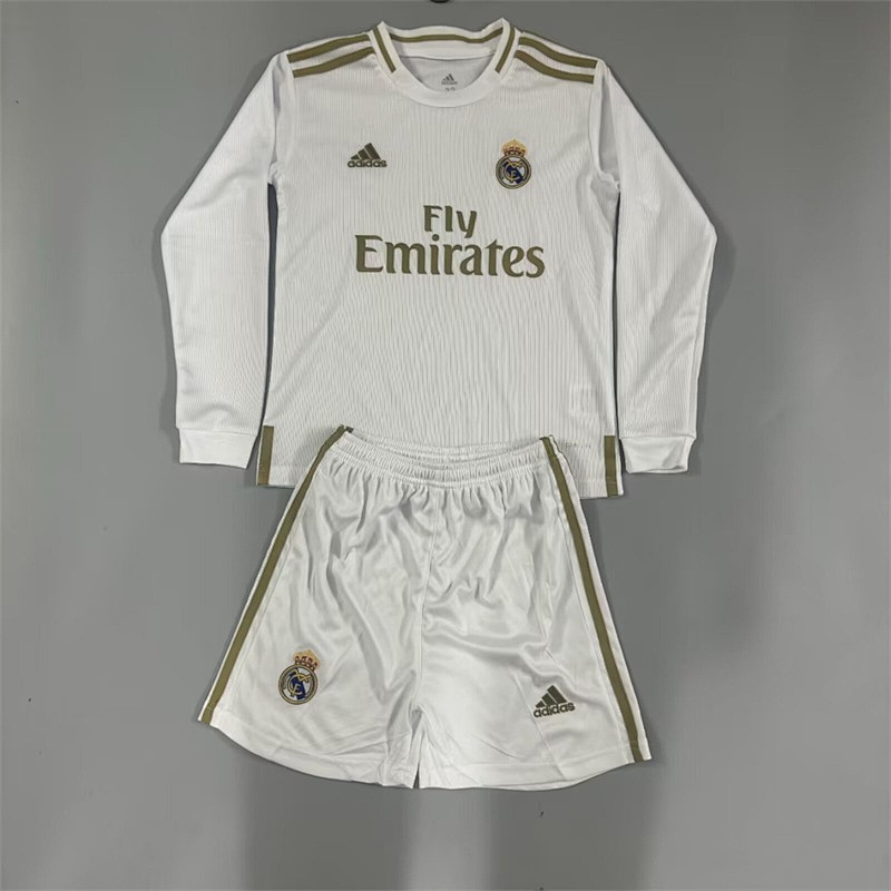 19-20 Real Madrid Maillot Domicile Retro Enfant Manches Longues