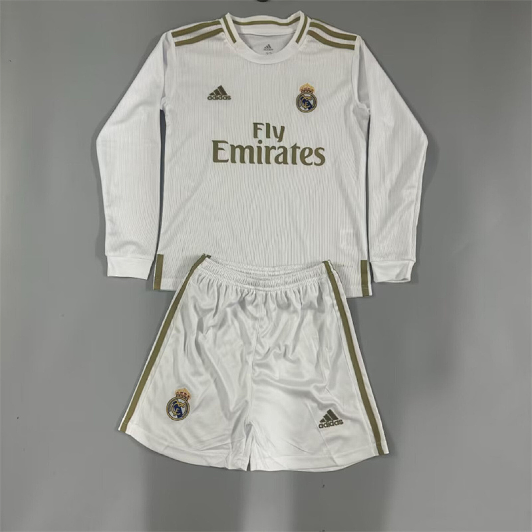 19-20 Real Madrid Maillot Domicile Retro Enfant Manches Longues – Image 2