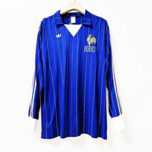 1980-1982 France Maillot Domicile Retro Manches Longues