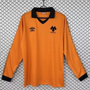 1980-81 Wolverhampton Maillot Domicile Retro Manches Longues