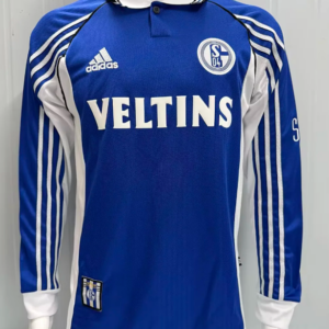 1998-00 Schalke 04 Maillot Domicile Retro Manches Longues