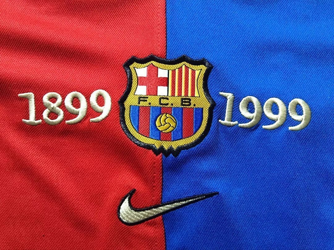 1999-00 Barcelona Maillot Domicile Retro Enfant Manches Longues – Image 4