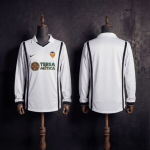 2000-01 Valencia Maillot Domicile Retro Manches Longues