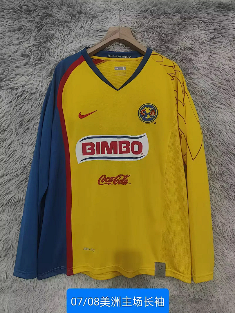 2007-08 Club America Maillot Domicile Retro Manches Longues – Image 4