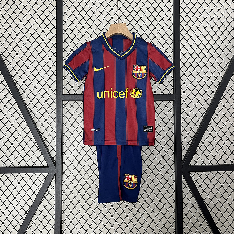 2009-10 Barcelona Maillot Domicile Retro Enfant