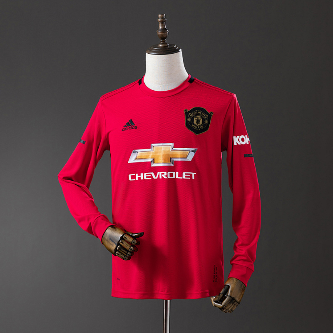 2019-20 Manchester United Maillot Domicile Retro Manches Longues – Image 4