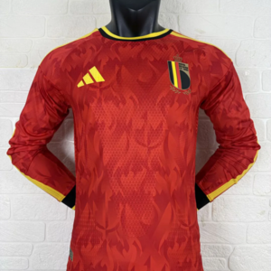 2025-26 Belgique Maillot Domicile Version Joueur Manches Longues