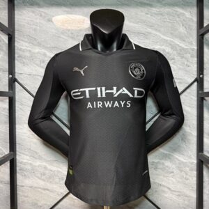 2025-26 Manchester City Maillot Exterieur Version Joueur Manches Longues