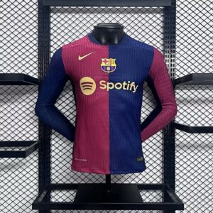24-25 Barcelona Maillot Domicile Version Joueur Manches Longues