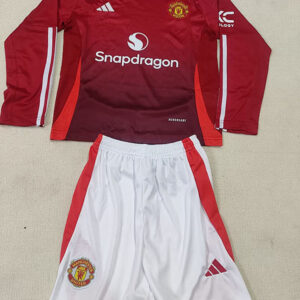 24-25 Manchester United Maillot Domicile Enfant Manches Longues
