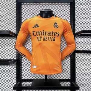 24-25 Real Madrid Maillot Exterieur Version Joueur Manches Longues