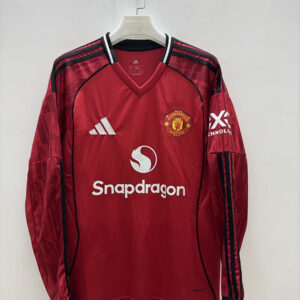25-26 Manchester United Maillot Domicile Manches Longues
