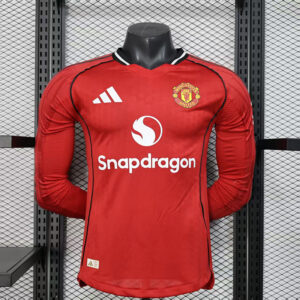 25-26 Manchester United Maillot Domicile Version Joueur Manches Longues