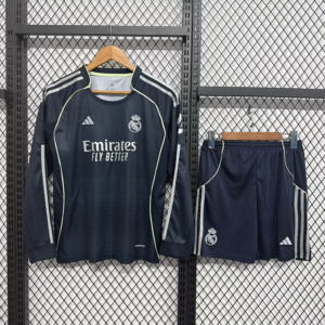 25-26 Real Madrid Maillot Exterieur Enfant Manches Longues
