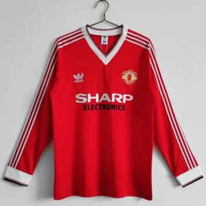 82-83 Manchester United Maillot Domicile Manches Longues