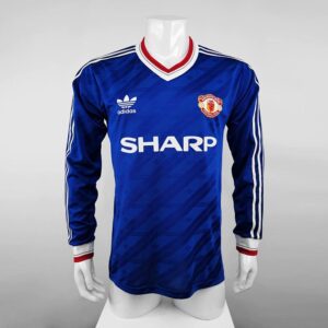 86-88 Manchester United Maillot Exterieur Version Joueur Manches Longues